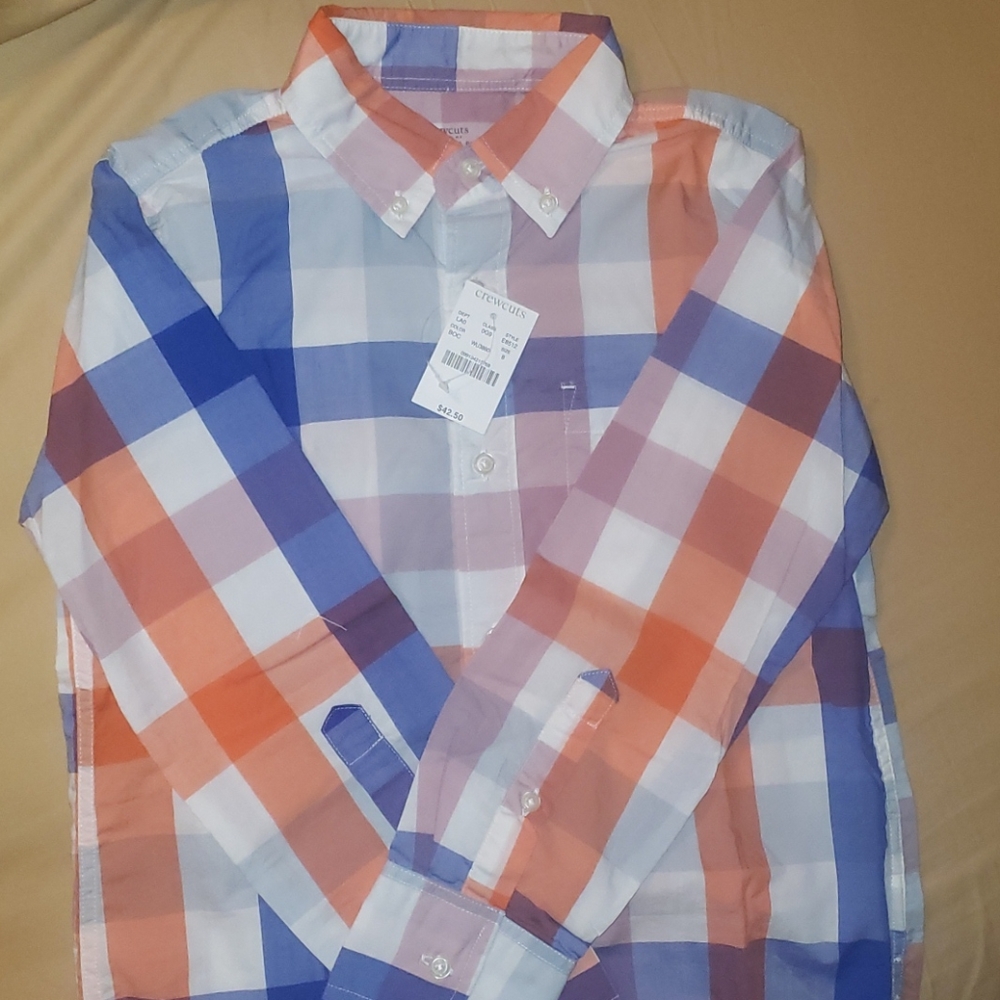 New J CrewCuts Checkered Shirt Size 8